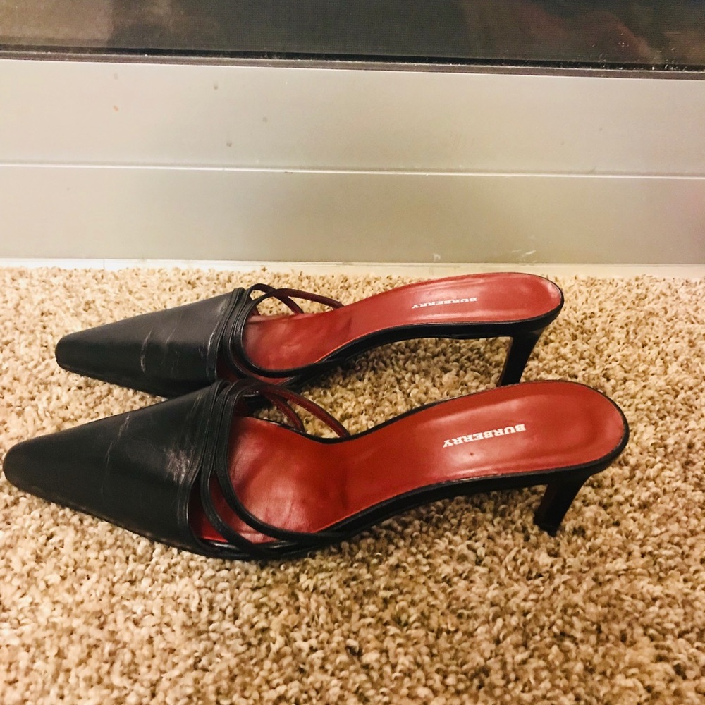 Burberry sandals Black Leather Clogs Size 38.5 - Picture 7 of 8